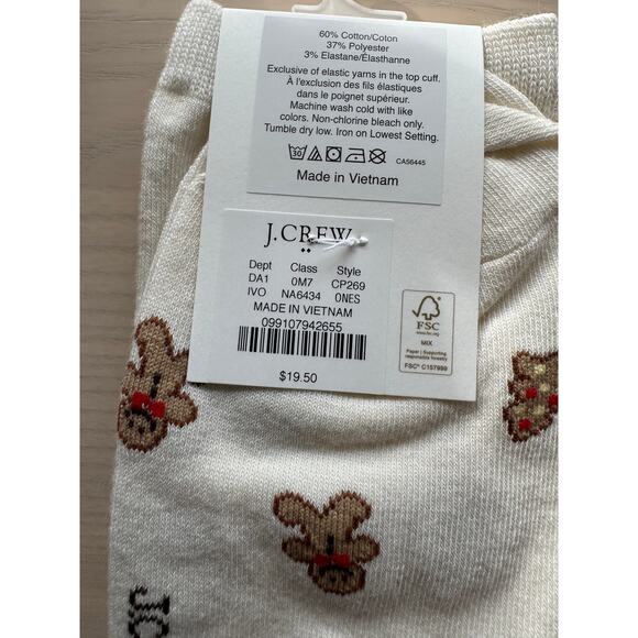 NWT J Crew Gingerbread Christmas Trouser Socks $20 - Picture 4 of 4